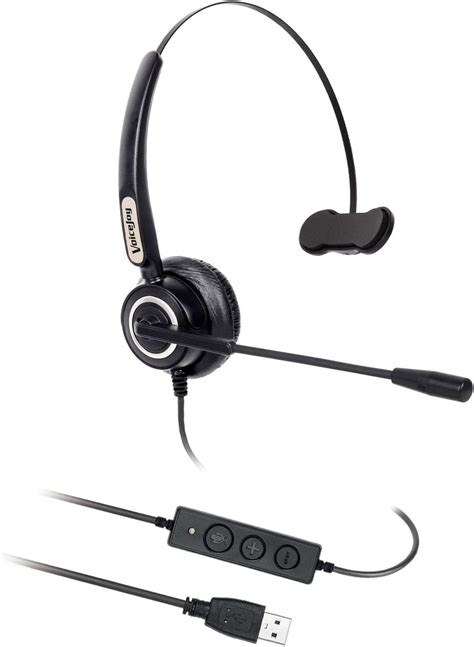 Call Center Noise Cancelling Corded Monaural Headset Headphone With Mic Microphone