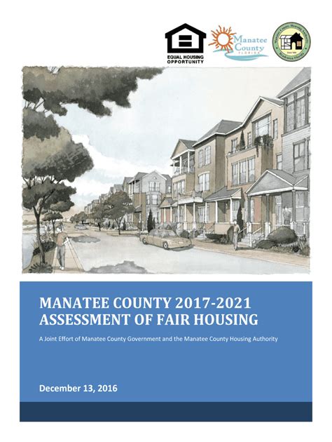 Fillable Online Manatee County Assessment Of Fair Housing Plan Adopted