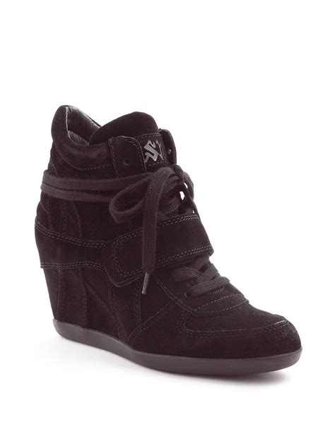 Ash Bowie Suede Wedge Sneakers In Black Lyst