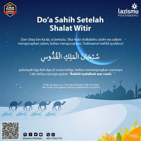 Lazismu Pekanbaru Doa Sahih Setelah Shalat Witir Riaumag