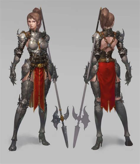 Artstation Pole Arm Kim Sangmin Female Character Concept Fantasy