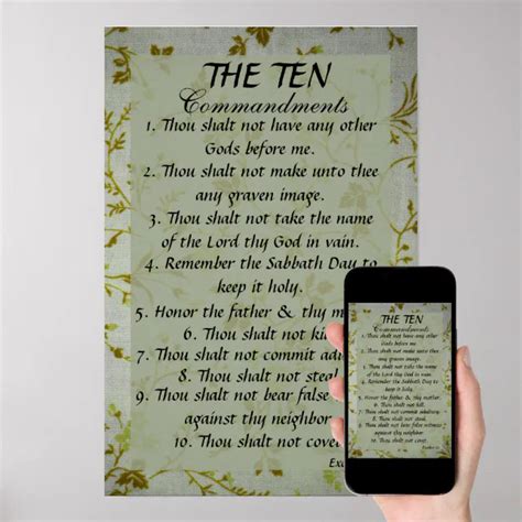 ten commandments bible verse exodus  poster zazzle