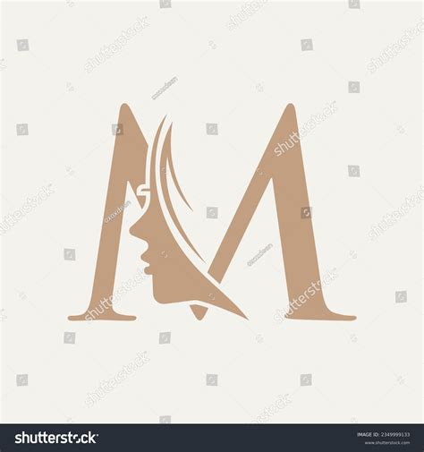 Woman Face Logo On Letter M Beauty Spa Symbol Royalty Free Stock