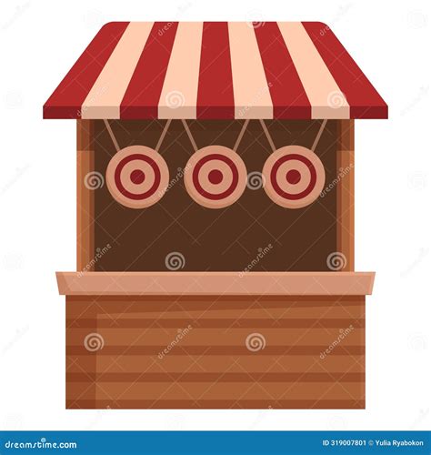 Cartoon Market Stall With Red And White Awning Stock Vector