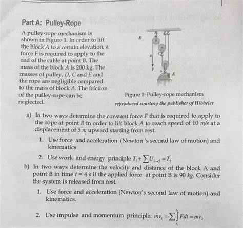 Solved Part A: Pulley-Rope A pulley-rope mechanism is shown | Chegg.com