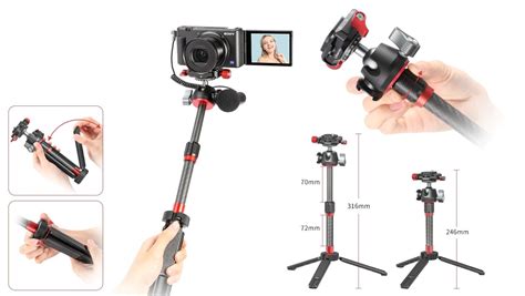 Ulanzi Mt 43 Reverse Close Metal Foldable Tripod Selfie Stick For Smar