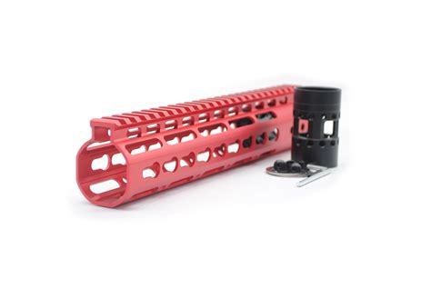 Trirock New Nsr 12 Inch Length Red Free Floating Keymod Ar15 Handguard