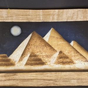 Egyptian Papyrus Handmade Painting Pyramids Painting Egyptian Papyrus