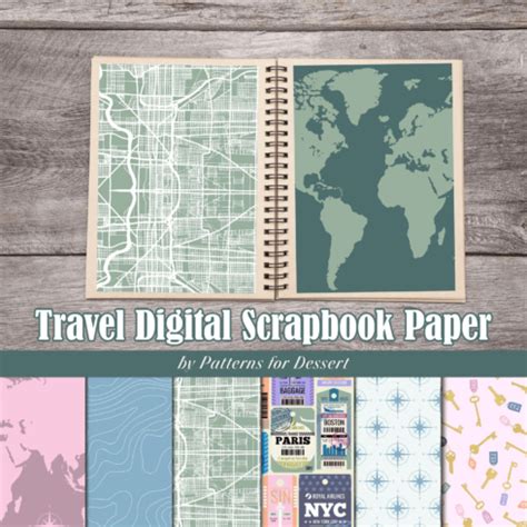 Travel Digital Scrapbook Paper – MasterBundles