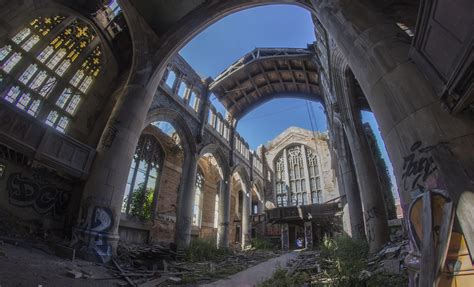 Crumbling City Methodist Church In Gary Indiana [oc] [2000x1212] Album In Comments Abandonedporn