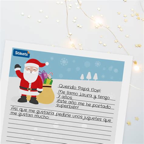 Carta de Papá Noel para escribir Stikets