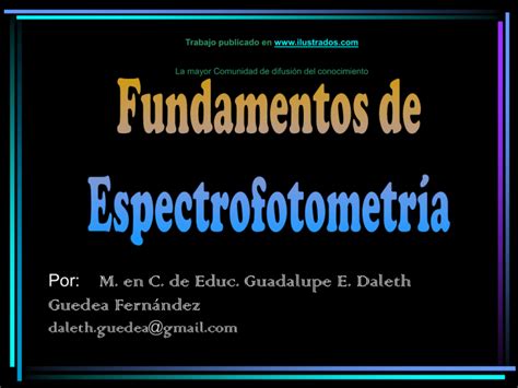 Fundamentos De Espectrofotometria Ppt