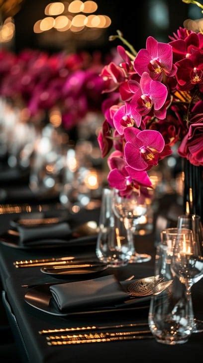 elegant dinner setting image elegant orchids dinner