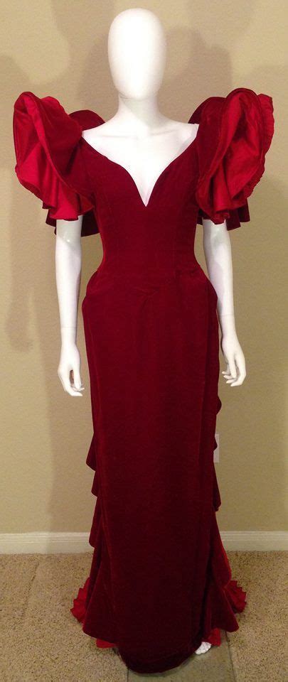 Joan Collins Red Velvet Alexis Carrington Dynasty Gown By Nolan