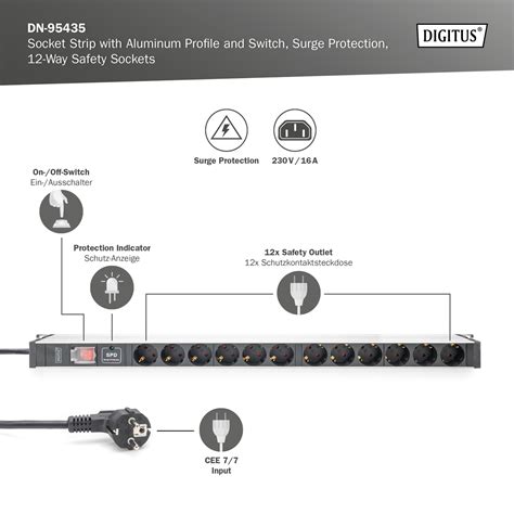 Digitus By Assmann Shop Socket Strip With Aluminum Profile With