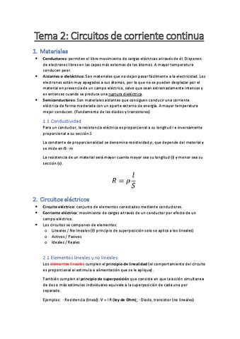 Tema 2 Circuitos De Corriente Continua Pdf