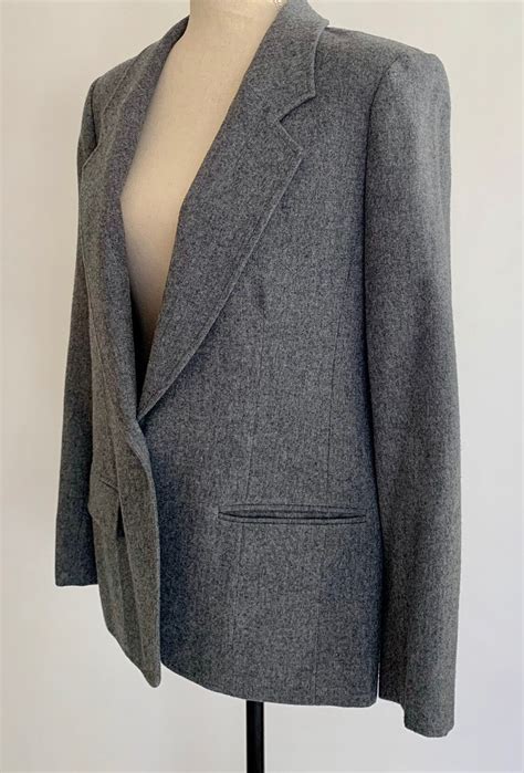 Pendleton Gray Wool Jacket Blazer Coat Vintage Charcoal Grey Virgin