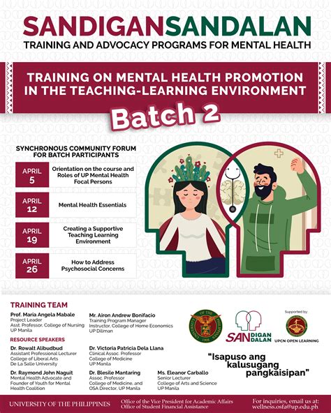 Sandigan, Sandalan: Training and Advocacy Programs for Mental Health to