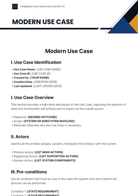 Free Modern Use Case Template Edit Online And Download