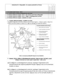 Evaluation 3è Géographie les espaces productifs en Productifs