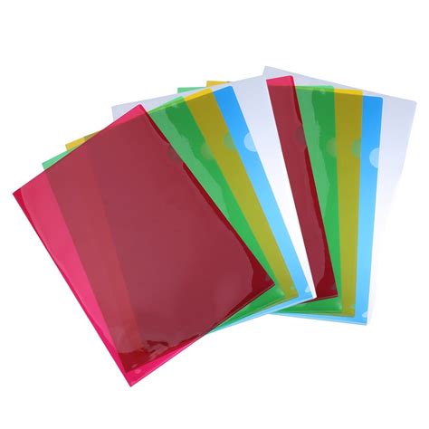 40pcs Plastic Transparent L Shaped Clipboard File Clip Hardboard Paper