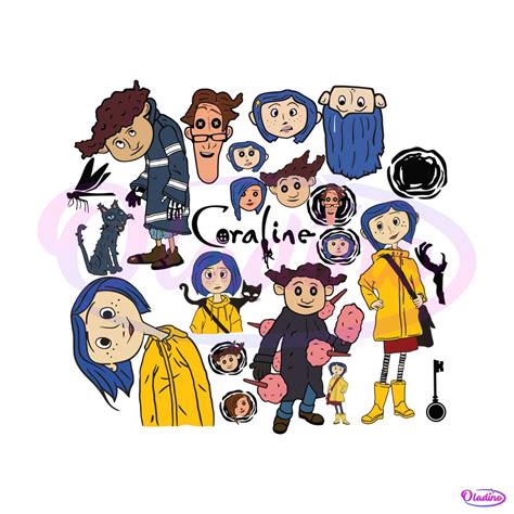 Vintage Coraline Cartoon Characters SVG Bundle