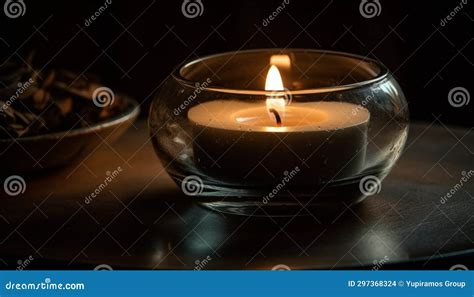 A Glowing Flame Illuminates The Dark Night Bringing Relaxation And