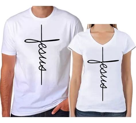 Kit Camiseta Casal Estampa Cruz Jesus Love Dia Dos Namorados Frete grátis