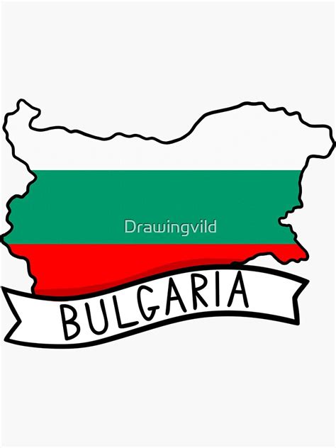 Bulgaria Flag Map Sticker Sticker For Sale By Drawingvild Redbubble