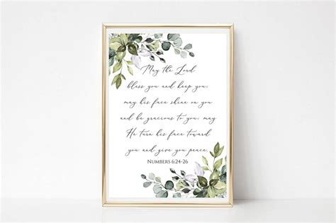 Numbers 6 24 26 Printable May The Lord Bless You And Keep You Etsy In