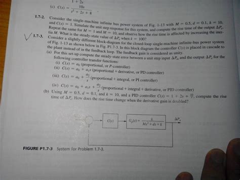 Solved Consider The Single Machine Infinite Bus Power System Chegg