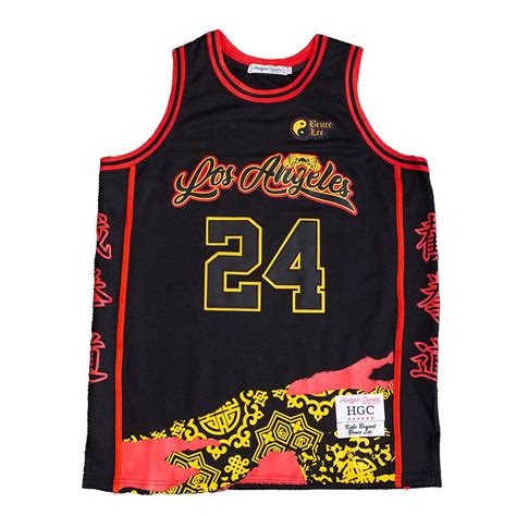 Mamba Bruce Lee Los Angeles Black Pattern Basketball Jersey