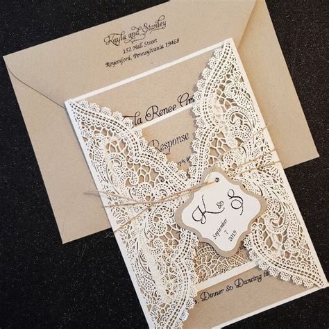 Lace Wedding Invitations - Etsy