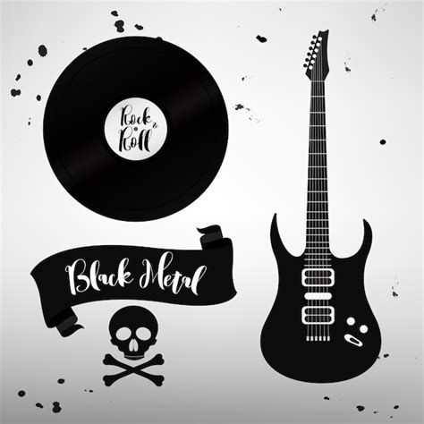 Conjunto de signos de música rock and roll elementos etiquetas