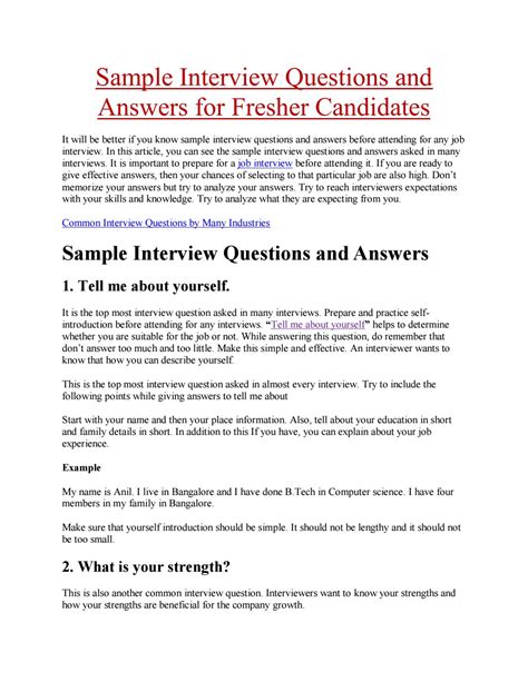 How To Answer Tell Us About Yourself In An Interview For Freshers