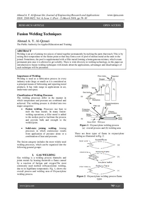 (PDF) Fusion Welding Techniques