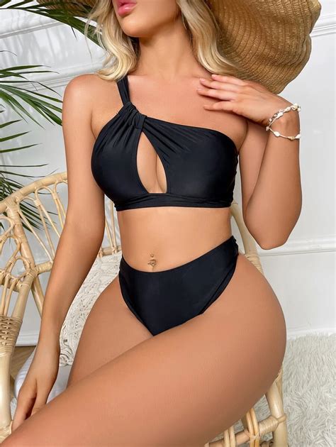 Bikini mit Ausschnitt einer Schulter frei aktuelle Trends günstig