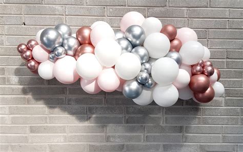 Light Pink Rose Gold And Silver Balloon Garland Confetti Balloons