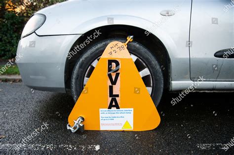 Untaxed Vehicle Wheel Clamped Editorial Stock Photo Stock Image