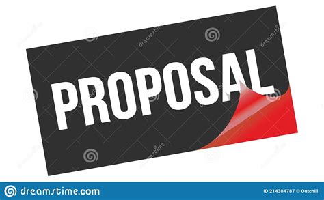 Proposal Text On Black Red Sticker Stamp Stock Illustration