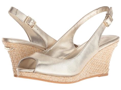 Lilly Pulitzer Leather Gigi Wedge In Gold Metallic Lyst