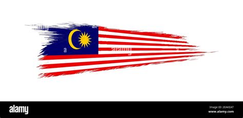 Flag Of Malaysia In Grunge Brush Stroke Vector Grunge Illustration