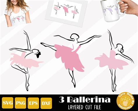 3 Ballerina Svg Ballet Dancer Svg Princess Ballerina Etsy