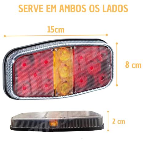 Par Lanterna Carretinha Canoinha Reboque Led Prova De Agua Ampec