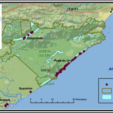 Research locations inside and outside of the EEJI. Sites indicated are ...