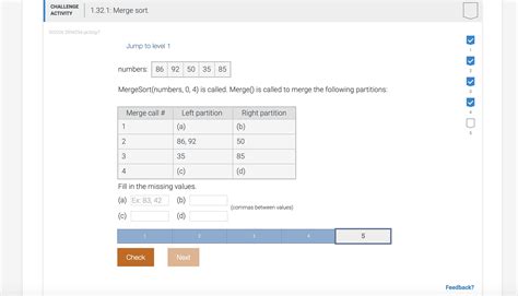 Solved Jump To Level 1 Numbers MergeSort Numbers 0 4 Is Chegg