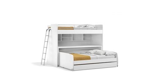 Twin Bunk Bed Over Full Xl Sofa Bed Desk And Trundle Bel Mondo Xl