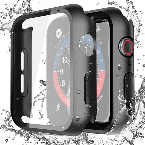 Piuellia 2 Pack Black Waterproof Case With Tempered Glass Screen