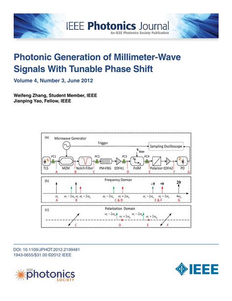 Pdf Photonic Generation Of Millimeter Wave Signals With Tunable Phase