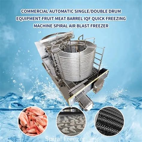 IQF Spiral Freezer Spiral Cooling Seafood Meat Poultry Freezing Spiral